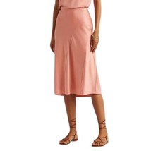 Lauren Ralph Lauren Womens Satin Midi Skirt Size 10 Color Rose Tan - £34.36 GBP
