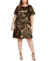 MSRP $130 Inc Plus Size Two-Tone Sequin Dress Gold Size 0X NWOT - £12.68 GBP