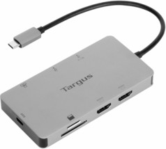 Targus - USB-C Dual HDMI 4K Docking Station with 100W PD Pass-Thru - Silver - $183.32