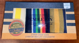 Pendleton National Park Collection 3 Pair Crew Socks Navy Red Stripe Men... - $29.65