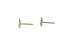 14K Yellow Gold Initial B Stud Earrings Tiny Letter Posts 0.29g image 2