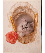 Vtg Impact 2000 Postcard Basket Of Joy -richard Stacks #11053 Kitty And ... - $9.99