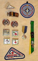 Small lot of 13 bsa old vintage boy scout items patches whistle neck slides - $15.00