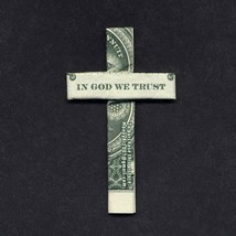 Dollar Origami HOLY CROSS Made with REAL MONEY Handmade Cash - $183.45 MXN+