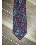 JET SET Paisley 100% Silk Original Made IN Italy Red Green Black White - $9.89