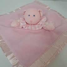 RUSS BABY Comfy Cuddlers Baby lovey security blanket pink 10x10&quot; Satin trim Vtg - £14.45 GBP