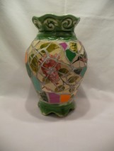 Broken China Mosaic Tile Vase, 8&quot; tall - $290.98 MXN