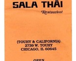 Sala Thai Restaurant Menu W Touhy Chicago Illinois 1990&#39;s - $14.83