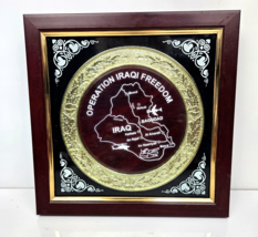 Operation Iraqi Freedom Decorative Gold Plate Plaque in Shadow Box Frame 9&quot; - £31.33 GBP