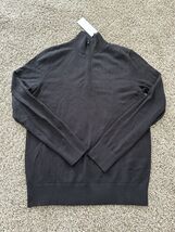 Calvin Klein Men&#39;s Monogram Logo 1/4 Zip Sweater Black Supima Cotton Siz... - $1,091.67 MXN