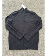 Calvin Klein Men&#39;s Monogram Logo 1/4 Zip Sweater Black Supima Cotton Siz... - $1,091.67 MXN