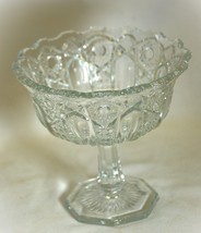 Crystal Footed Pedestal Compote Bowl Vintage - $29.69