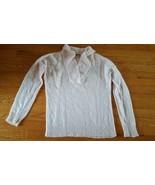 J Crew Medium Womens Sweater Top cable knit Acrylic wood nylon Cream Bei... - $11.39
