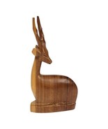 Vintage 8&quot; Hand Carved Wood Gazelle Impala Figure Kenya Wildlife African... - £13.92 GBP