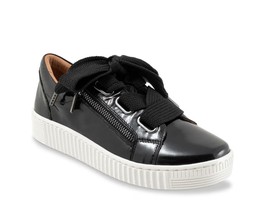 EOS Women&#39;s Jovi Leather Casual Zip Up Lace Up Sneakers Black Leather - $372.30 MXN