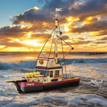 Fishing Boat Model Building Blocks Set Sea Theme Ship Brick Toy Educatio... - £63.26 GBP