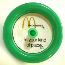 Mc Donald&#39;s Is Your Kind Of Place 60s 70s Vtg Green Toy Top With Paper Insert Nos - £10.38 GBP