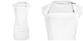 Set Of 2 PLAIN apron with adjustable neck two pockets - White - PP01 - £28.19 GBP