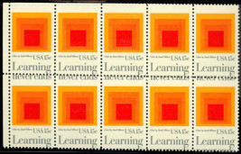 1833 Misperforated ERROR Block of Ten Stamps - 15¢ Learning - MNH - Stuart Katz - £74.20 GBP