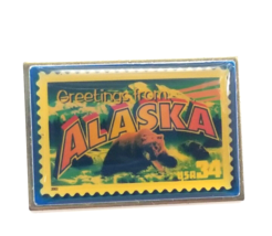 2002 Alaska Greetings From America USPS USA 34C Postage Stamp Pin Souvenir - £9.48 GBP