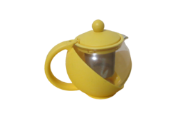 Yellow Tempered Glass Tea Pot With Removable Infuser Holds 3 Cups - £11.94 GBP