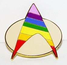 Star Trek: The Next Generation Communicator Logo Metal Pin Pride Version UNUSED - £11.58 GBP