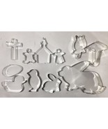 NOS Vintage EASTER Metal Cookie Cutters 7&quot; Bunny - Duck Church Chick Egg... - €15,29 EUR