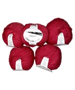 Lot of 5 Classic Elite Desert Thick Thin Single Ply Worsted Wool Yarn Red 2088 - $36.50
