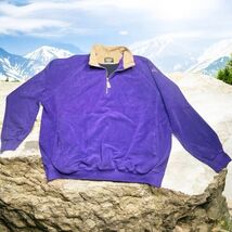 Straight Down Pullover Mens XL Purple Wolfert’s Roost 1/4 Zip Fleece Lon... - $25.87