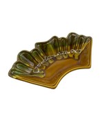 Vintage California Pottery Trinket Side Candy Dish Green Brown Drip Glaz... - £14.15 GBP