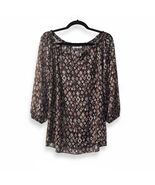 Cato Fashions Black, White, and Brown Patchwork Print Button Down Top - $23.02 CAD