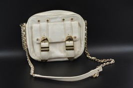 Rebecca Minkoff White Leather Crossbody Small Mini Purse Handbag Metal Hardware - £21.24 GBP