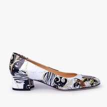 The Perugia White Leather Lower Heel Pump Women Shoe image 10