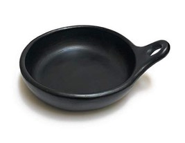 Round Saute Pan Diameter 9&quot; Aprox 26 Onz and 100% Handmade Black Clay Or... - $51.98
