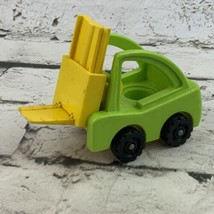 Vintage Fisher Price Little People Lift N Load Forklift Green Yellow #2 - £9.39 GBP