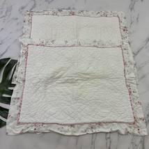 Simply Shabby Chic Pillow Sham Set of 2 Standard White Pink Floral Quilted - $34.64