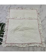 Simply Shabby Chic Pillow Sham Set of 2 Standard White Pink Floral Quilted - $650.22 MXN