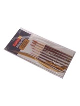 Lot of 7 Camel Paint Brush Series 66 Round Synthetic Gold art craft artist Fun - £18.17 GBP