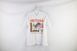 Vintage 90s Mens XL Spell Out Operation Desert Storm Military T-Shirt White USA - £38.84 GBP