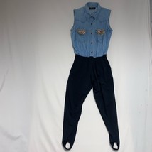 Vintage 80s Y2K Jumpsuit Women’s 6 Country Western Debim Throwback Retro... - $63.36