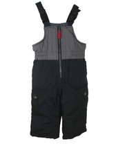 Carters Bib Snow Pants Snowsuit Boys Baby Size 12M Ski Black Gray - $11.86