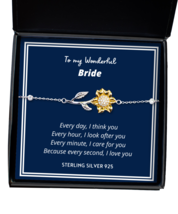 To my Bride, every day I think you - Sunflower Bracelet. Model 64038  - £31.93 GBP