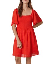 Velvet By Graham &amp; Spencer Women&#39;s Esme Smocked Cotton Dress Red XS B4HP $268 - £63.16 GBP
