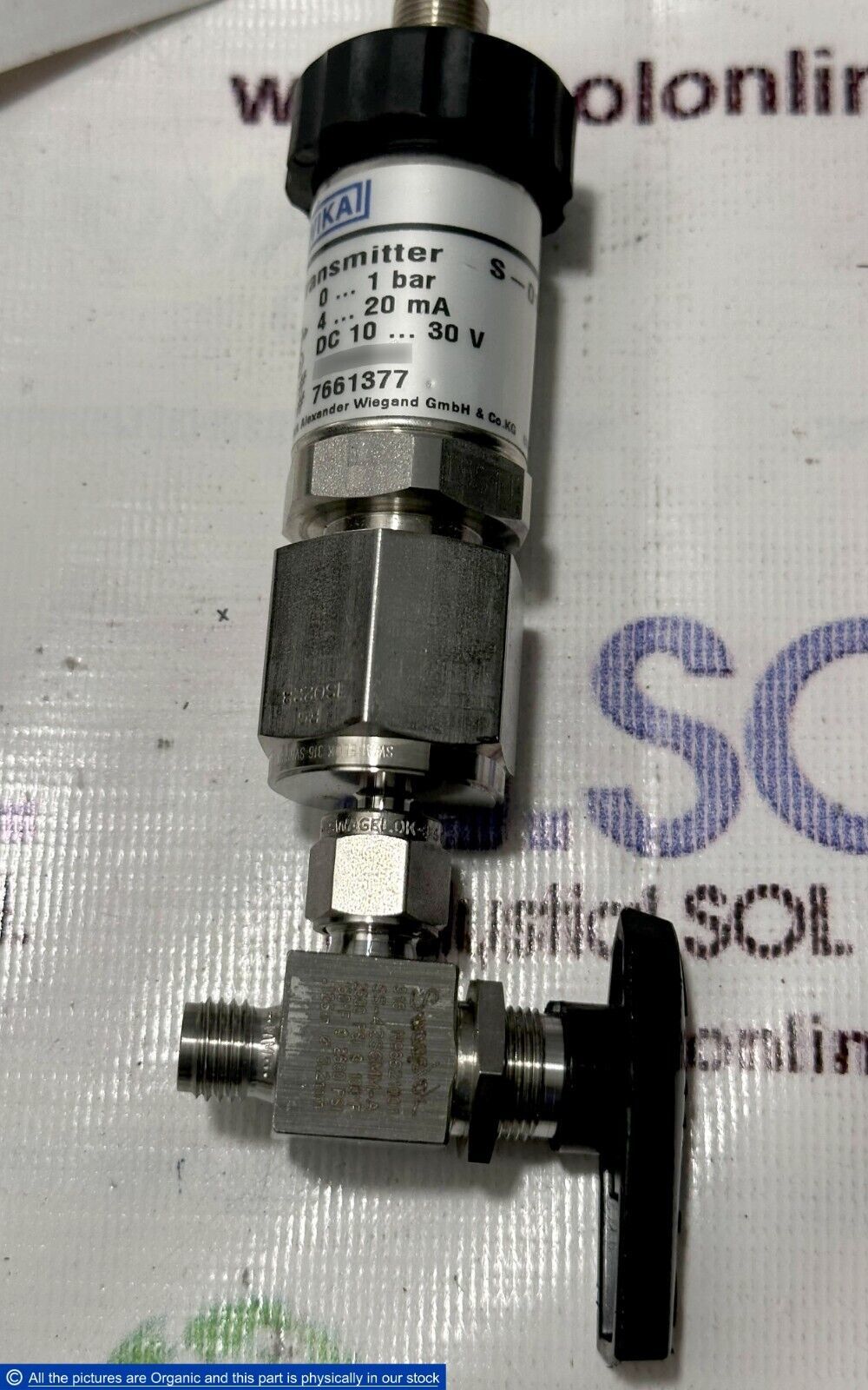 WIKA S-01005 Pressure Transmitter 7661377 1Bar W/ Swagelok SS-42S6MM-A S... - $1,799.00