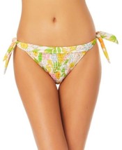 California Waves Yellow Smocked Side-Tie Bikini Swim Bottoms, Us Large - £10.33 GBP