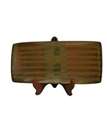 Earthy Color Striped Rectangular Pottery Serving Tray Platter - £35.30 GBP