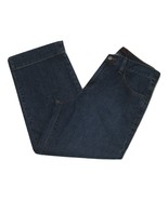 Eddie Bauer Jeans Crop Dark Denim Cotton Blend Zipper Fly Capri Women&#39;s ... - £7.78 GBP