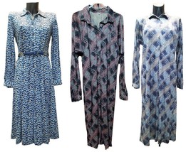 Dress Vintage Classic Jersey Autumn Winter Wool Blend Fantasy 70&#39;s - £51.50 GBP