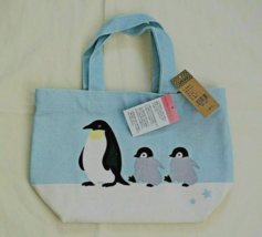 New Japan Penguin Mini Reusable Cotton Canvas Shopping Lunch Tote Bag 12... - $7.87