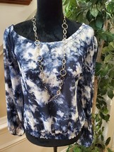 Cato Women Tie Dye Polyester Scoop Neck Long Sleeve Casual Top Blouse Size Large - £22.35 GBP